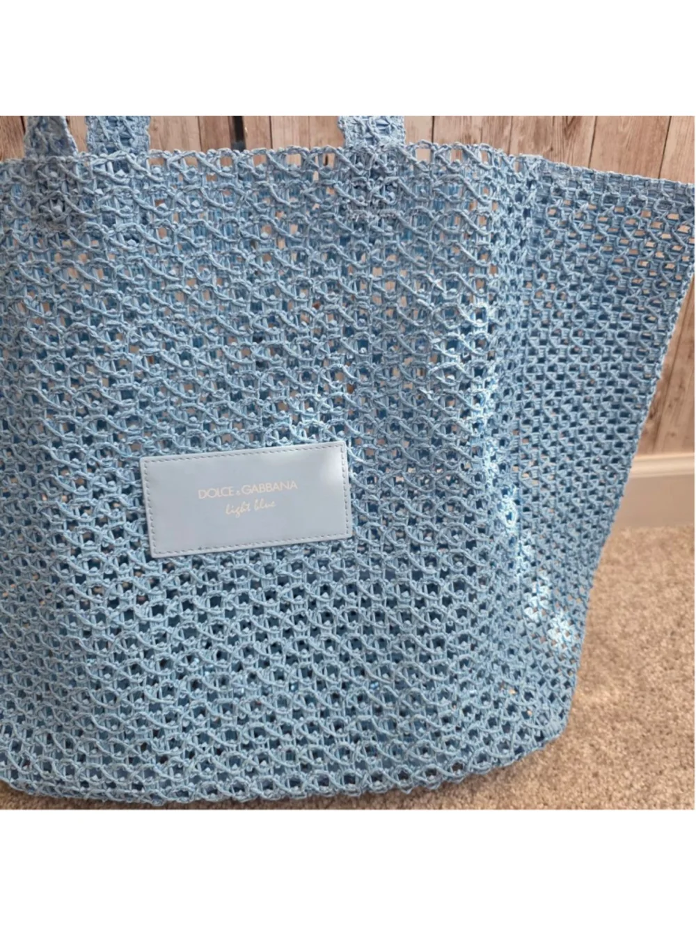 Dolce & Gabbana Light Blue Beach Mesh Tote Bag  NWOT